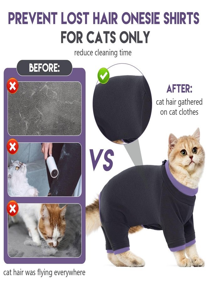 ADNIKIA Sticky Cat Clothes Stretchy, Sphynx Hairless Sweater & Pajamas for Cats only, Soft Cat Onesie for Cats After Surgery Female Male & Hair Loss Prevention, Black M - Image 3